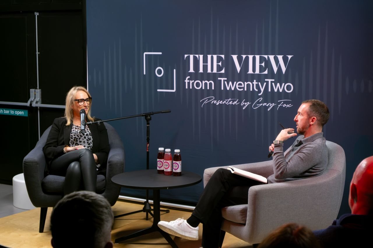 Gary Fox in conversation with Lorraine Heskin on stage at Episode 01