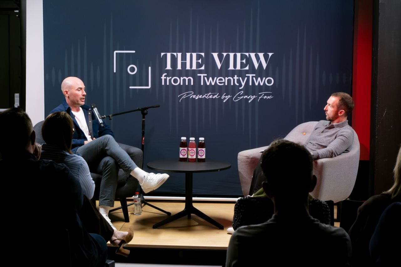 Gary Fox and Diarmuid McSweeney on stage at Episode 01